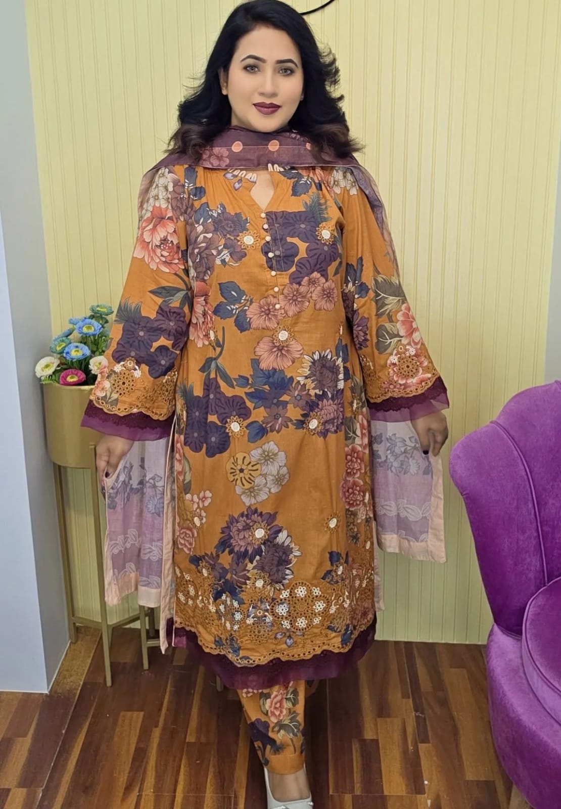 Luxury Cotton Ready Three Piece