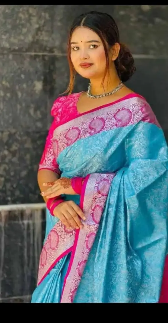 প্রিমিয়াম কাঞ্চিপুরম কাতান শাড়ি - অভিজাত ও রাজকীয় ডিজাইনের অপূর্ব সংমিশ্রণ